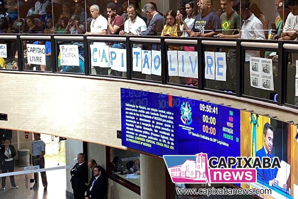 Momento histórico na ALES-ES: Deputados votam pela soltura de Capitão Assumção Momento histórico na ALES-ES: Deputados votam pela soltura de Capitão Assumção
