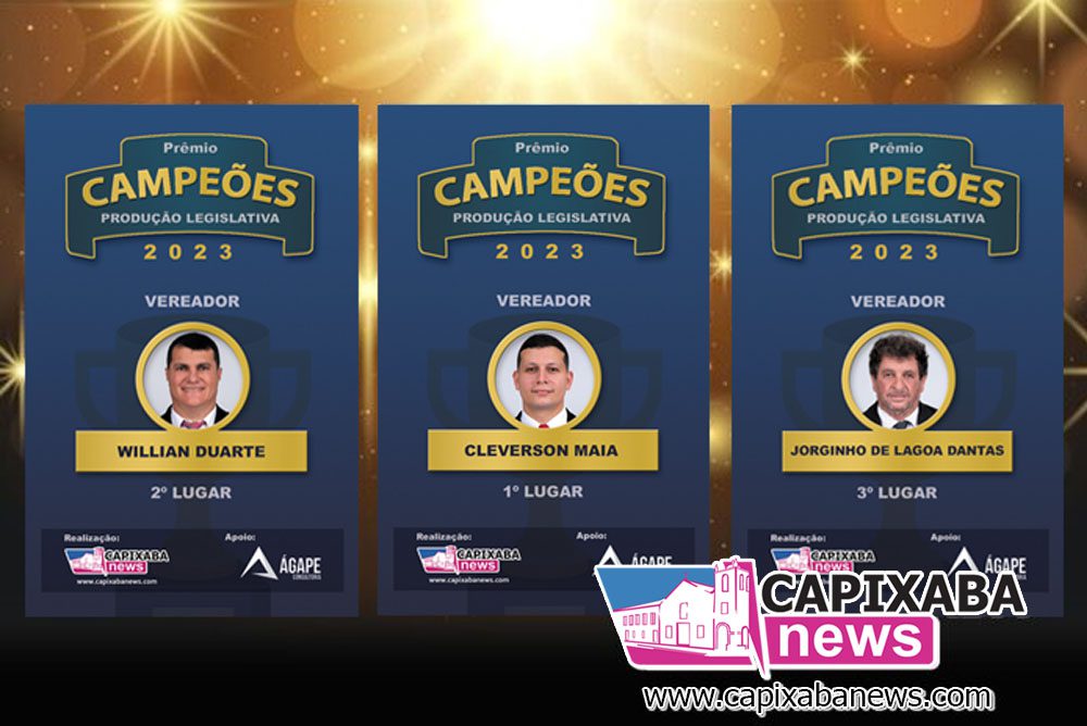 Prêmio “Campeões de Produção Legislativa 2023”: Veja quem são os ganhadores da Câmara de Marataízes Prêmio “Campeões de Produção Legislativa 2023”: Veja quem são os ganhadores da Câmara de Marataízes