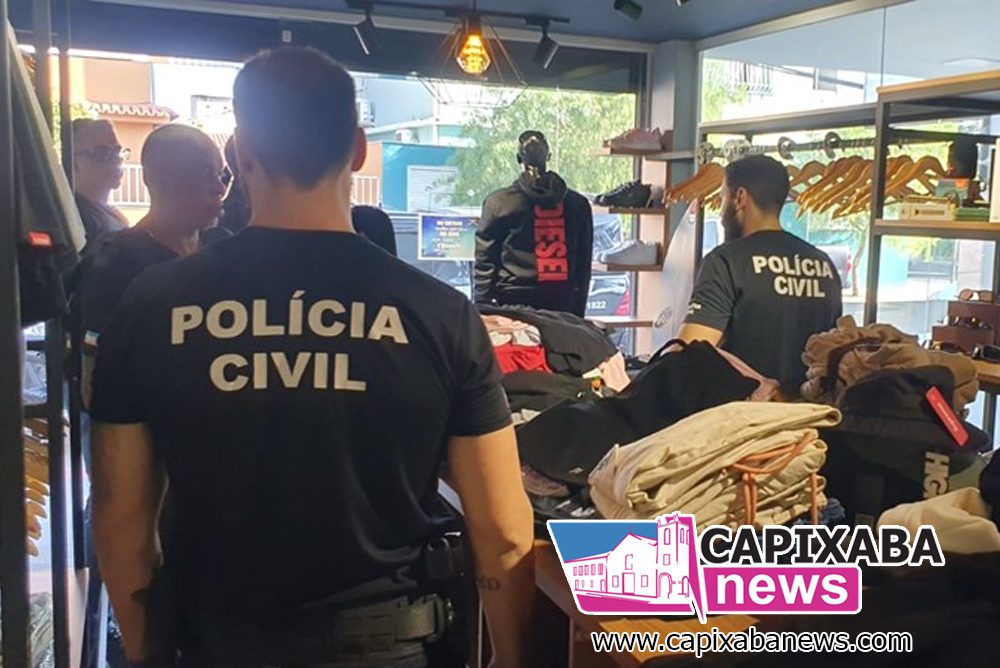 Polícia Civil interdita loja de roupas que vendia produtos falsificados em Anchieta Polícia Civil interdita loja de roupas que vendia produtos falsificados em Anchieta