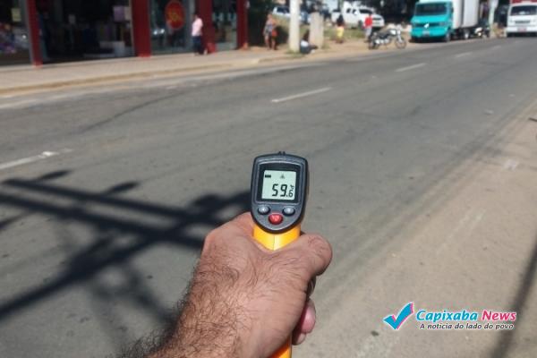 Colatina registra 59,6°C nas ruas da cidade Colatina registra 59,6°C nas ruas da cidade