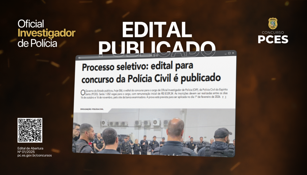 <p><strong>Polícia Civil do ES abre 1.052 vagas para Oficial Investigador de Polícia</strong></p> <p><strong>Polícia Civil do ES abre 1.052 vagas para Oficial Investigador de Polícia</strong></p>
