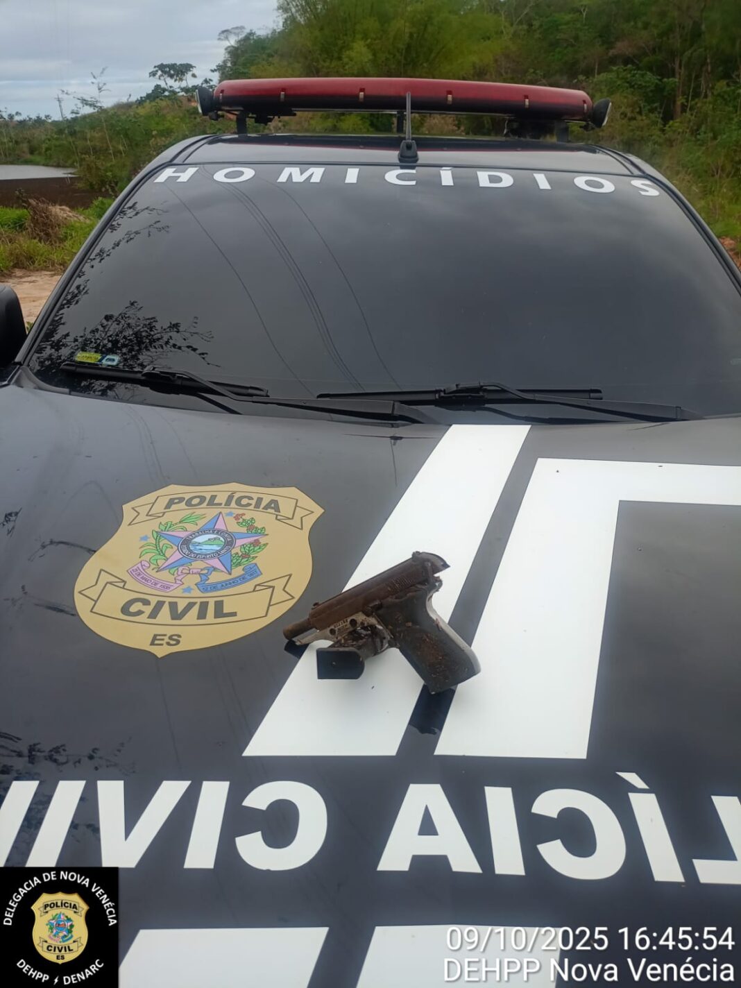Polícia Civil apreende arma utilizada em homicídio na zona rural de Nova Venécia Polícia Civil apreende arma utilizada em homicídio na zona rural de Nova Venécia