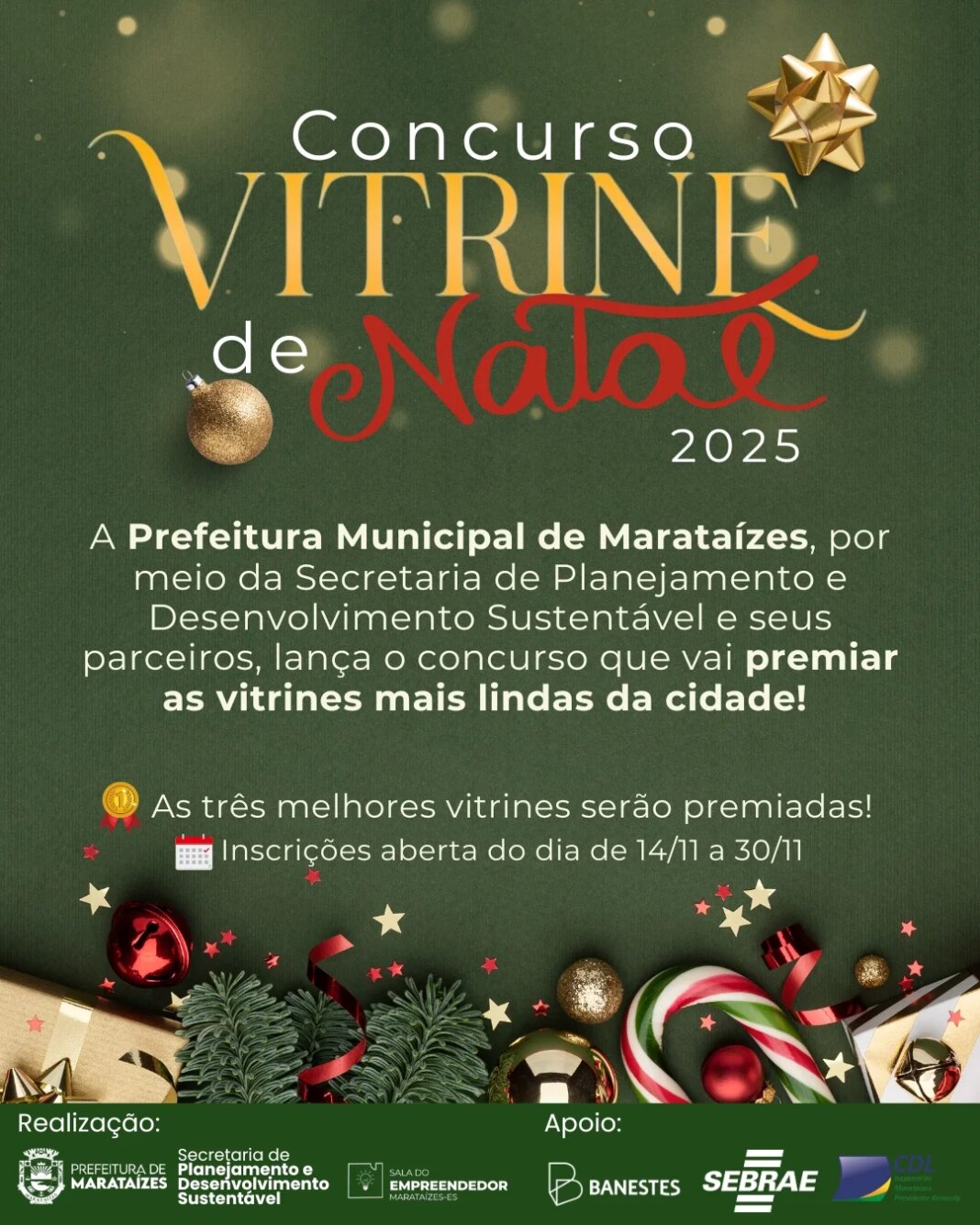 Vitrines de Natal 2025 em Marataízes trazem encanto ao comércio local Concurso “Vitrines de Natal 2025” transforma Marataízes em um cenário encantado neste fim de ano