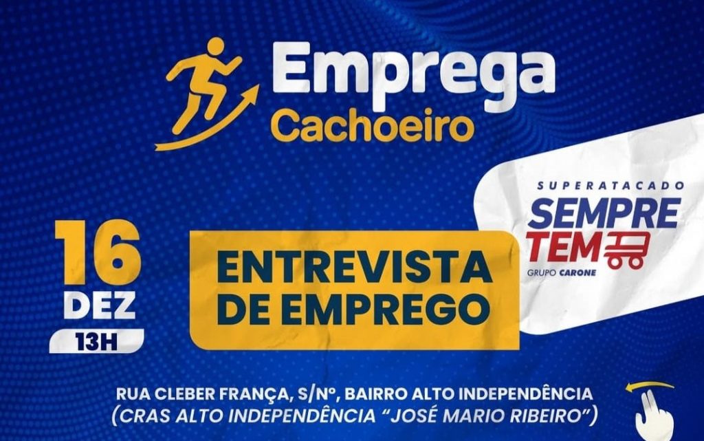 Recrutamento de vagas no CRAS Alto Independência em Cachoeiro de Itapemirim Emprega Cachoeiro promove processo seletivo com 15 vagas em parceria com supermercado - Prefeitura de Cachoeiro de Itapemirim