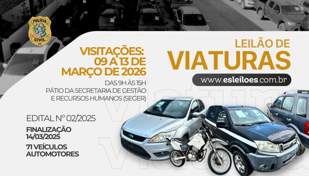 <p><strong>Visitação ao 1º Leilão de Viaturas da Polícia Civil começa nesta segunda-feira</strong></p> <p><strong>Visitação ao 1º Leilão de Viaturas da Polícia Civil começa nesta segunda-feira</strong></p>