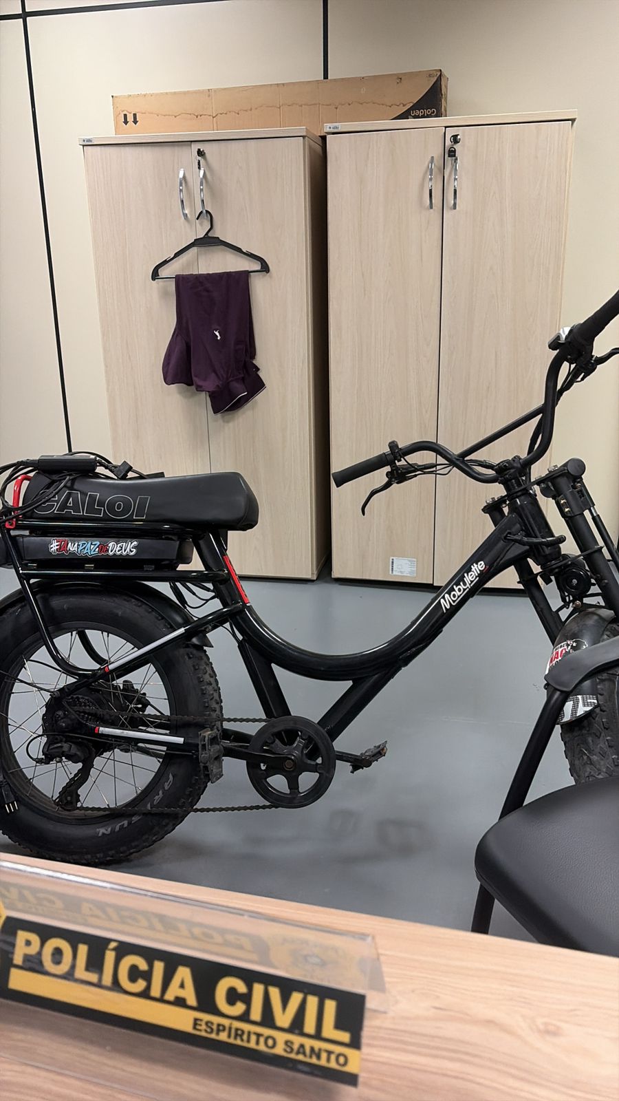 Polícia Civil recupera bicicleta elétrica em Vitória e detém suspeito de receptação Polícia Civil recupera bicicleta elétrica em Vitória e detém suspeito de receptação