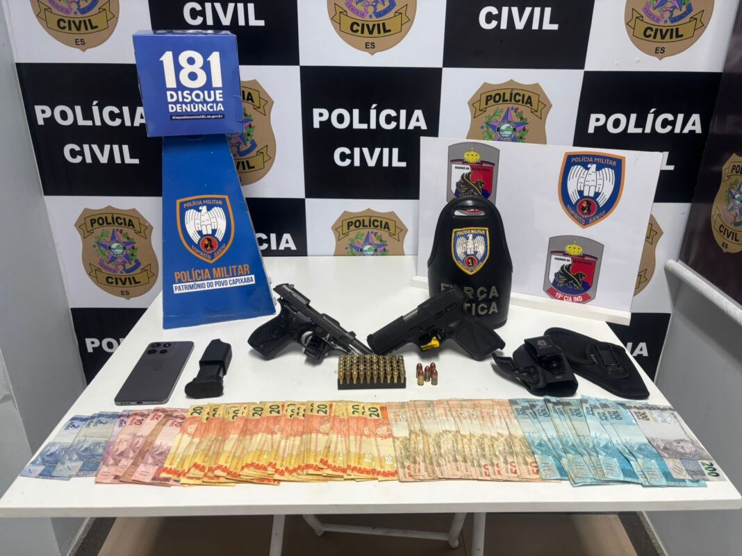 Polícia Civil e Militar prendem suspeito e apreendem armas em Pinheiros-ES Polícia Civil e Militar prendem suspeito e apreendem armas em Pinheiros-ES