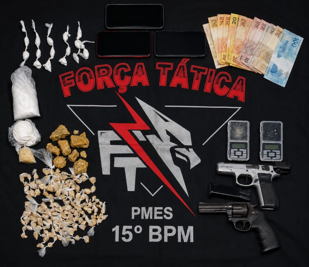 <p><strong>Polícia Civil e Militar prendem quatro e apreendem drogas e armas em Afonso Cláudio</strong></p> <p><strong>Polícia Civil e Militar prendem quatro e apreendem drogas e armas em Afonso Cláudio</strong></p>