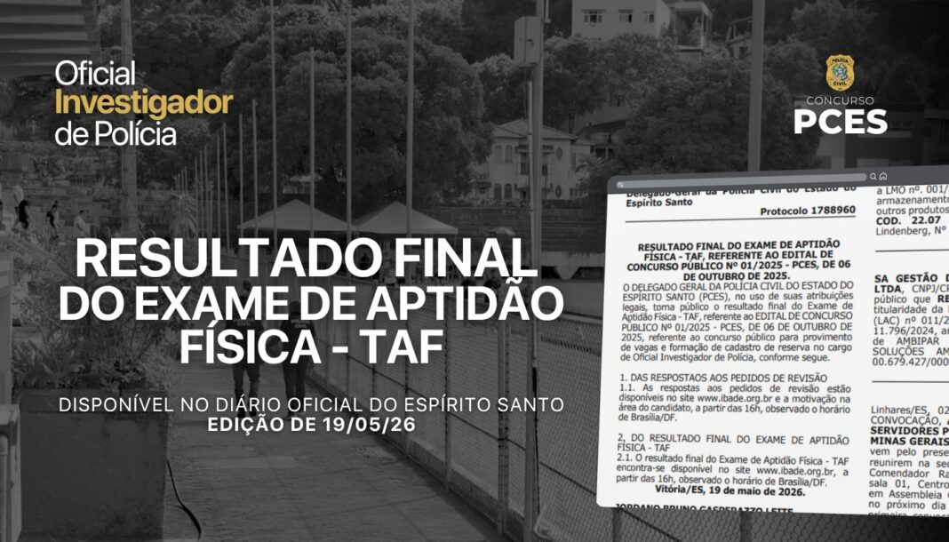Polícia Civil do ES convoca candidatos PCD para exames do Concurso 01/2025 Polícia Civil do ES convoca candidatos PCD para exames do Concurso 01/2025
