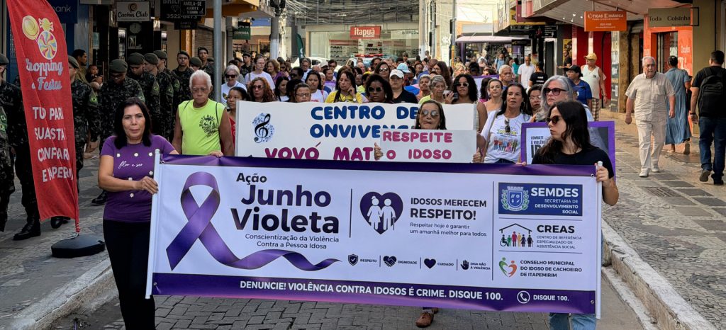 Junho Violeta é encerrado com caminhada em defesa da pessoa idosa - Prefeitura de Cachoeiro de Itapemirim