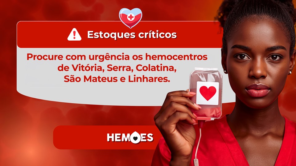 Governo do ES convoca doadores para repor estoques baixos de sangue no Hemoes Governo do ES convoca doadores para repor estoques baixos de sangue no Hemoes