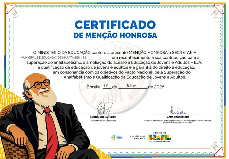 Marataízes se destaca na Educação de Jovens e Adultos no Brasil Marataízes é destaque nacional na Educação de Jovens e Adultos (EJA)